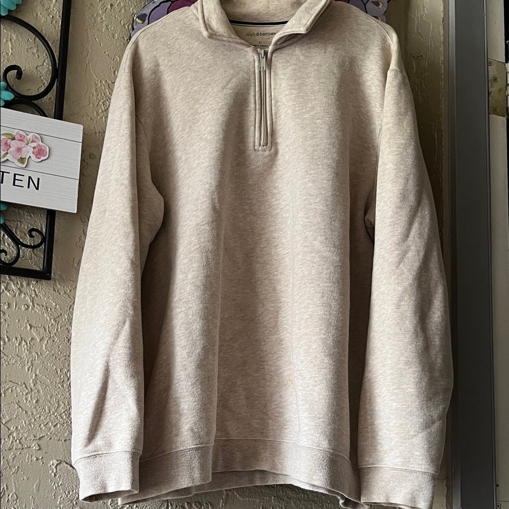 Croft & Barrow Men's Light Tan Zip-Up Sweater